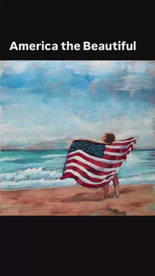 Freedom! Original acrylic on wood panel